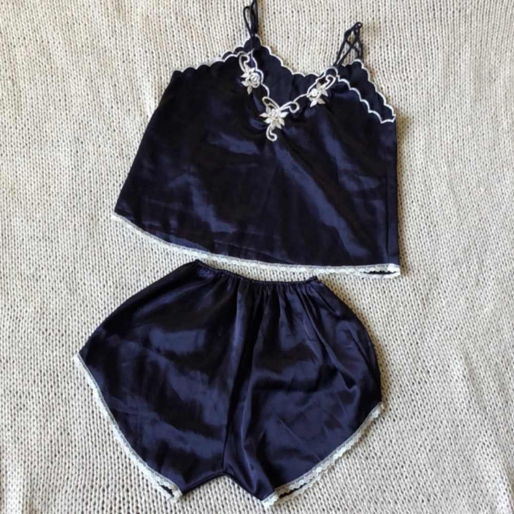 Blue Silky Pajama Set